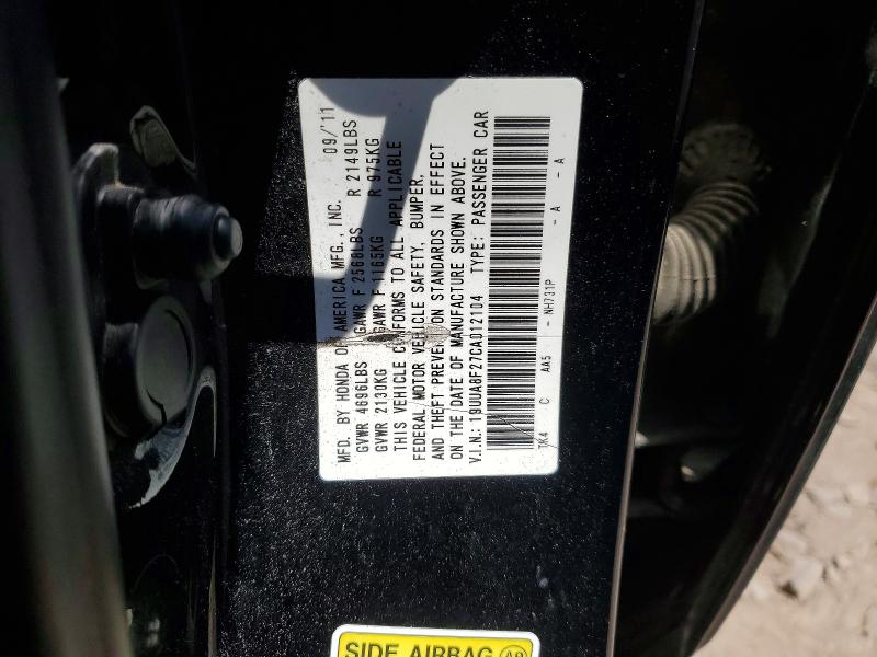55201956 :رقم المزاد ، 19UUA8F27CA012104 vin ، 2012 Acura Tl مزاد بيع