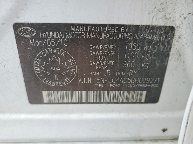 Aukcja sprzedaży 2011 Hyundai Sonata, vin: 5NPEC4AC5BH029271, numer aukcji: 57806666
