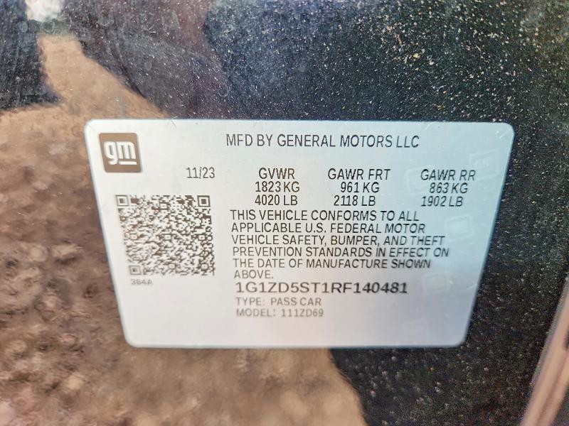 Aukcja sprzedaży 2024 Chevrolet Malibu, vin: 1G1ZD5ST1RF140481, numer aukcji: 55387286