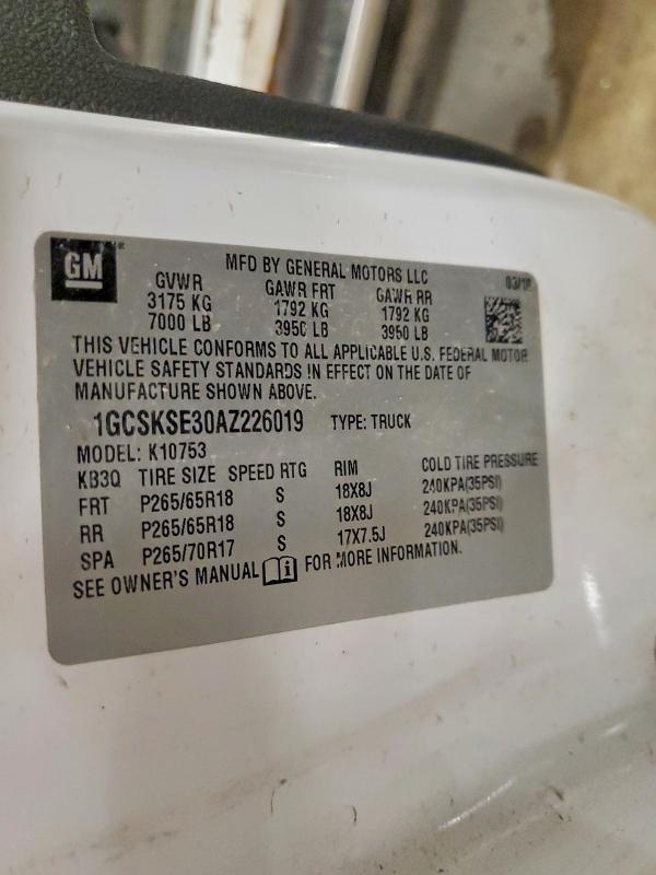 Продажа на аукционе авто 2010 Chevrolet Silverado, vin: 1GCSKSE30AZ226019, номер лота: 57683026