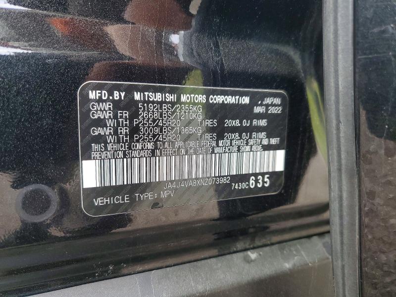 Aukcja sprzedaży 2022 Mitsubishi Outlander, vin: JA4J4VA8XNZ073982, numer aukcji: 57217546