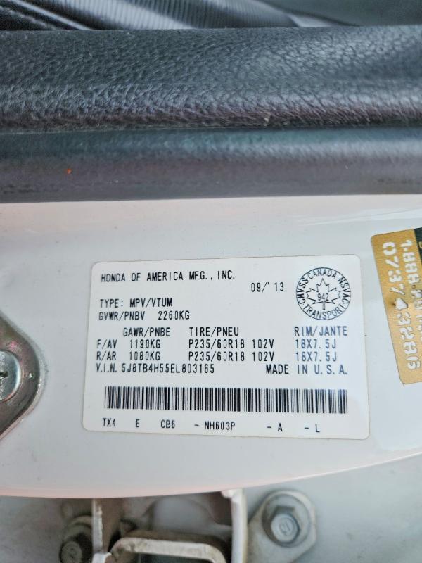 56642776 :رقم المزاد ، 5J8TB4H55EL803165 vin ، 2014 Acura Rdx مزاد بيع