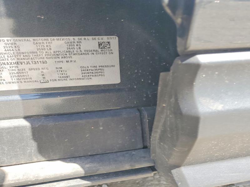 59310836 :رقم المزاد ، 3GNAXHEV1JL131193 vin ، 2018 Chevrolet Equinox مزاد بيع