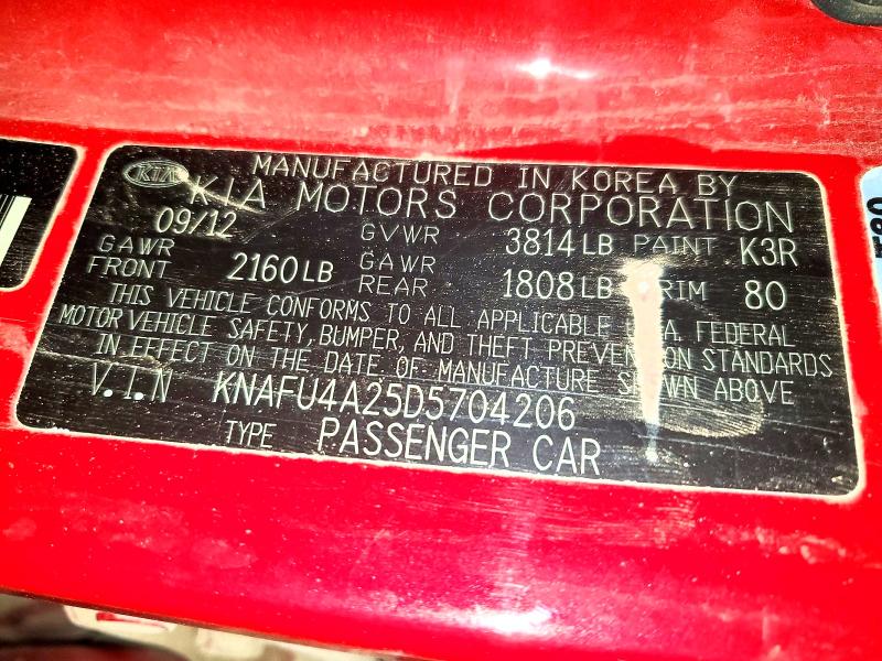 Продаж на аукціоні авто 2013 Kia Forte, vin: KNAFU4A25D5704206, номер лоту: 58030196