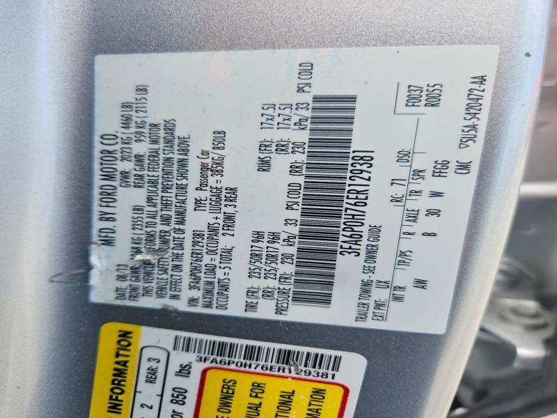 Продаж на аукціоні авто 2014 Ford Fusion, vin: 3FA6P0H76ER129381, номер лоту: 58271676