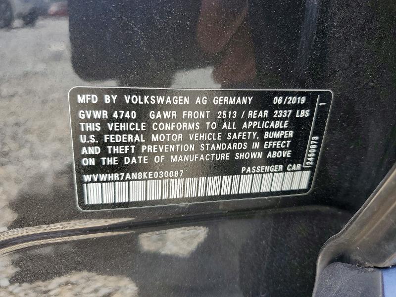 Aukcja sprzedaży 2019 Volkswagen Arteon, vin: WVWHR7AN8KE030087, numer aukcji: 56624126