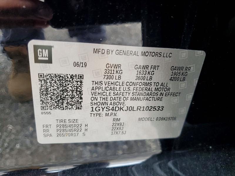 Aukcja sprzedaży 2020 Cadillac Escalade, vin: 1GYS4DKJ0LR102533, numer aukcji: 55724096