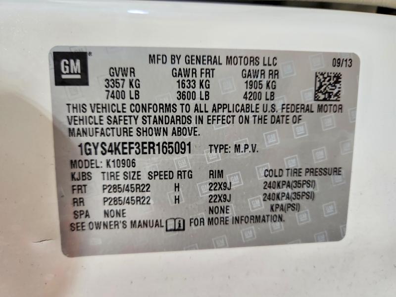 58246466 :رقم المزاد ، 1GYS4KEF3ER165091 vin ، 2014 Cadillac Escalade مزاد بيع