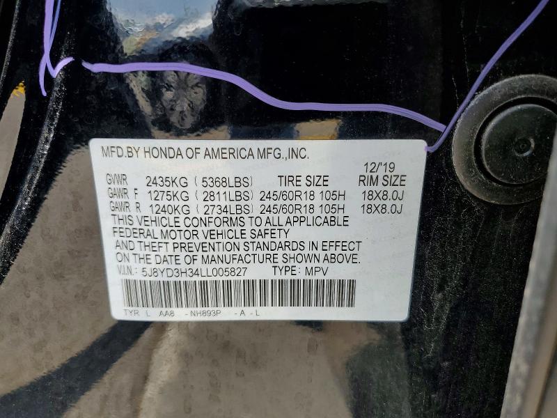 Aukcja sprzedaży 2020 Acura Mdx, vin: 5J8YD3H34LL005827, numer aukcji: 57954626