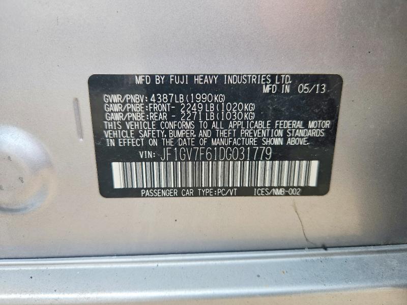 Продаж на аукціоні авто 2013 Subaru Impreza, vin: JF1GV7F61DG031779, номер лоту: 56505706