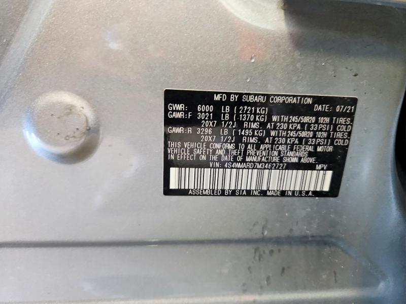 Aukcja sprzedaży 2021 Subaru Ascent, vin: 4S4WMARD7M3462727, numer aukcji: 56667436