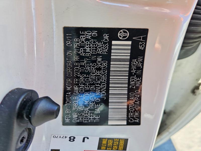 Aukcja sprzedaży 2011 Toyota Prius, vin: JTDKN3DU5B5327380, numer aukcji: 57088496
