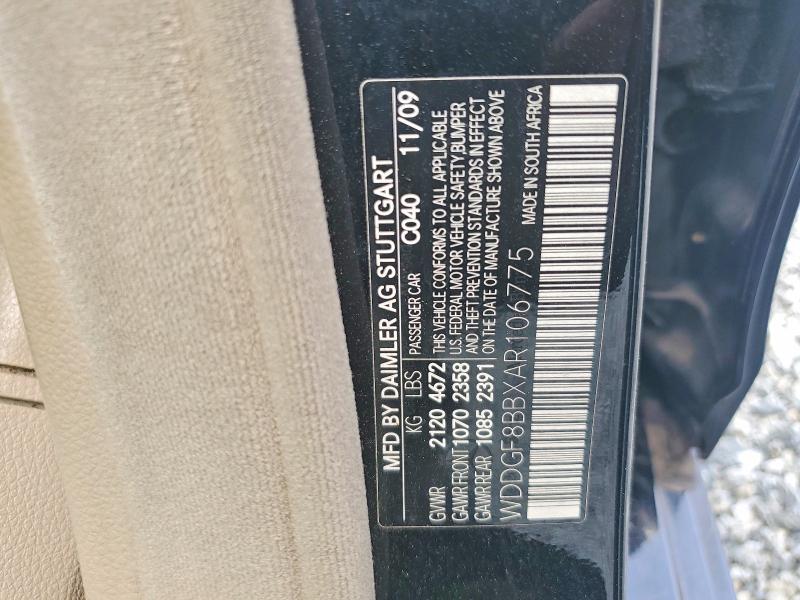 59137946 :رقم المزاد ، WDDGF8BBXAR106775 vin ، 2010 Mercedes-benz C مزاد بيع
