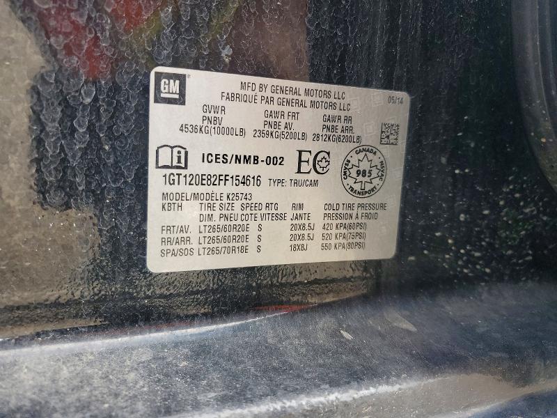 55943116 :رقم المزاد ، 1GT120E82FF154616 vin ، 2015 Gmc Sierra مزاد بيع