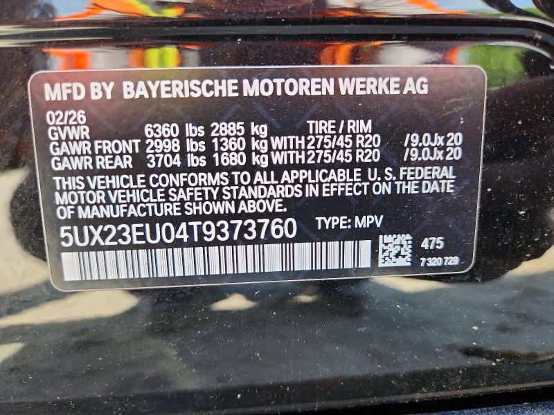 Aukcja sprzedaży 2026 Bmw X5, vin: 5UX23EU04T9373760, numer aukcji: 55898406