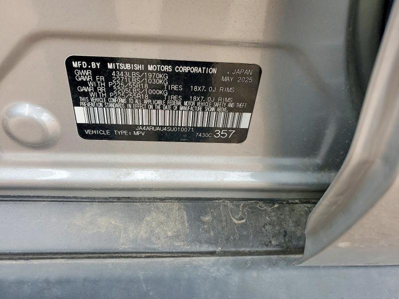58456856 :رقم المزاد ، JA4ARUAU4SU010071 vin ، 2025 Mitsubishi Outlander Sport مزاد بيع