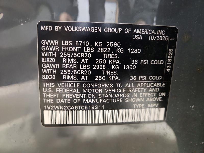 Auction sale of the 2026 Volkswagen Atlas, vin: 1V2WN2CA6TC519311, lot number: 56236746