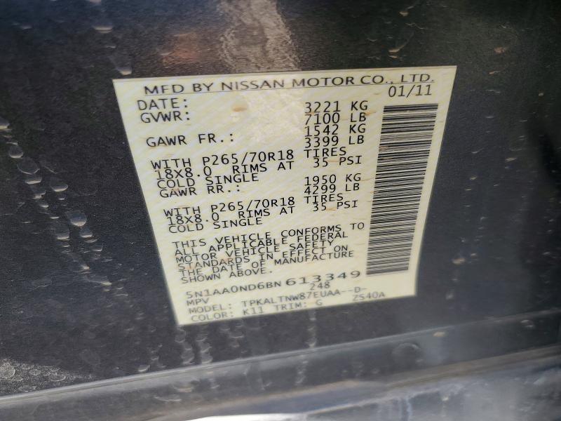Продаж на аукціоні авто 2011 Nissan Armada, vin: 5N1AA0ND6BN613349, номер лоту: 58963766