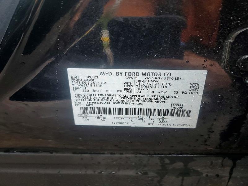 Продаж на аукціоні авто 2023 Ford Explorer, vin: 1FMSK7DH0PGB74126, номер лоту: 57404556