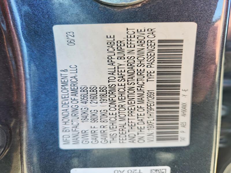 Продаж на аукціоні авто 2023 Honda Civic, vin: 19XFL1H79PE012691, номер лоту: 55469246