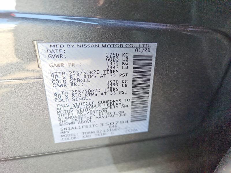 Aukcja sprzedaży 2026 Infiniti Qx60, vin: 5N1AL1FS1TC350794, numer aukcji: 57041826