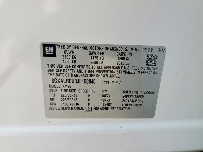 56141996 :رقم المزاد ، 3GKALREU3JL158045 vin ، 2018 Gmc Terrain مزاد بيع