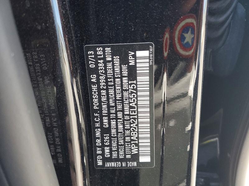 2014 Porsche Cayenne მანქანა იყიდება აუქციონზე, vin: WP1AB2A21ELA55751, აუქციონის ნომერი: 57672816
