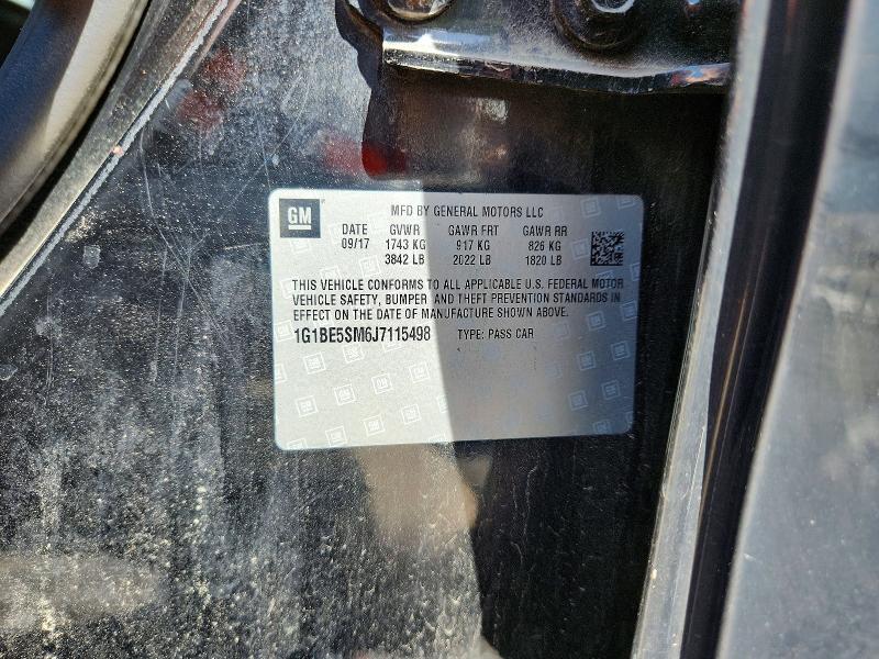 Aukcja sprzedaży 2018 Chevrolet Cruze, vin: 1G1BE5SM6J7115498, numer aukcji: 59082926
