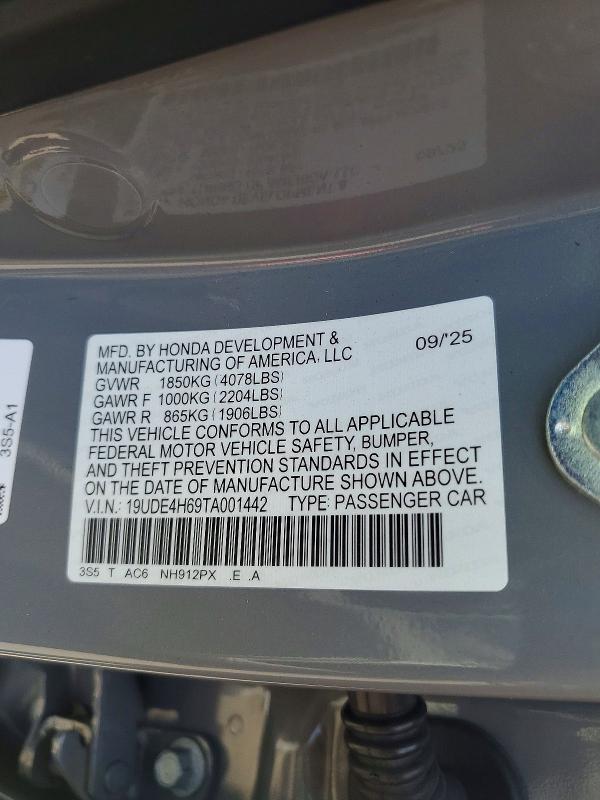 56734526 :رقم المزاد ، 19UDE4H69TA001442 vin ، 2026 Acura Integra مزاد بيع
