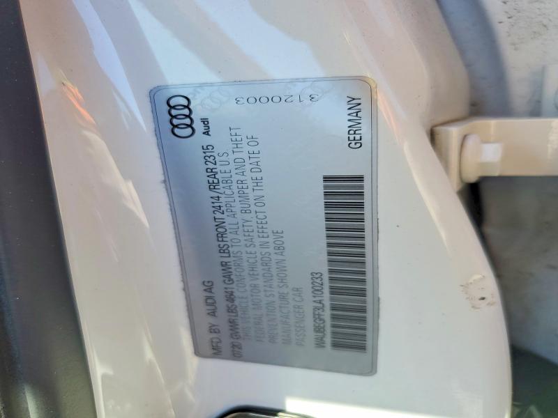 56449076 :رقم المزاد ، WAUBEGFF3LA100233 vin ، 2020 Audi A3 مزاد بيع