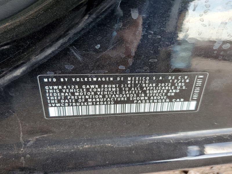 Aukcja sprzedaży 2019 Volkswagen Jetta 4d S, vin: 3VWCB7BU3KM140430, numer aukcji: 57532656