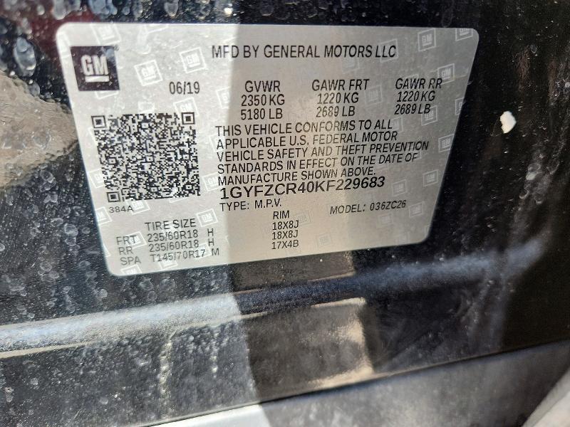 Aukcja sprzedaży 2019 Cadillac Xt4, vin: 1GYFZCR40KF229683, numer aukcji: 58802476
