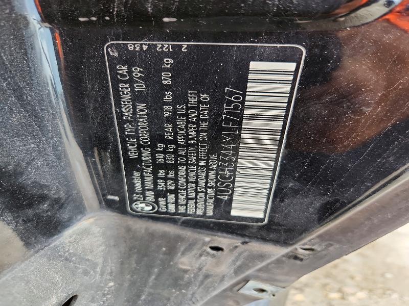 57402666 :رقم المزاد ، 4USCH3344YLF71567 vin ، 2000 Bmw Z3 مزاد بيع