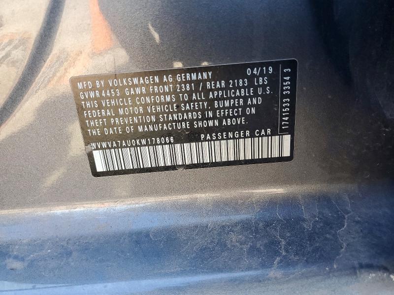Aukcja sprzedaży 2019 Volkswagen Golf R, vin: WVWVA7AU0KW178066, numer aukcji: 56309536