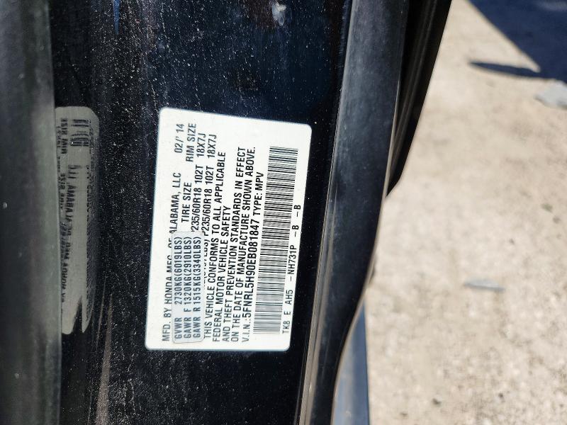 Aukcja sprzedaży 2014 Honda Odyssey, vin: 5FNRL5H90EB081847, numer aukcji: 57932676