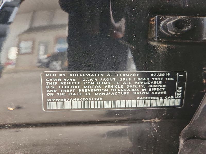 55495306 :رقم المزاد ، WVWHR7AN0KE031749 vin ، 2019 Volkswagen Arteon مزاد بيع
