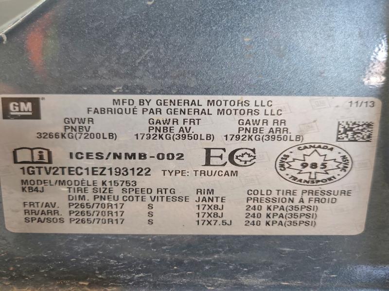 Aukcja sprzedaży 2014 Gmc Sierra, vin: 1GTV2TEC1EZ193122, numer aukcji: 55778156