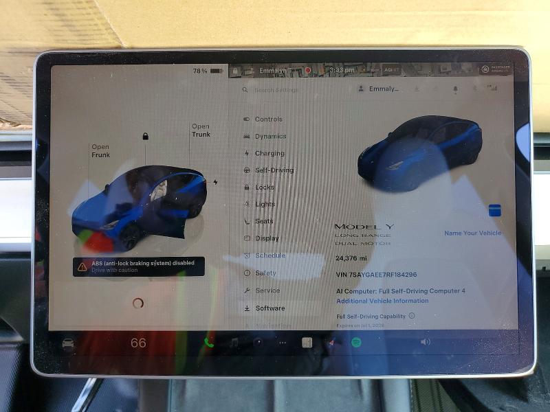 2024 Tesla Model Y მანქანა იყიდება აუქციონზე, vin: 7SAYGAEE7RF184296, აუქციონის ნომერი: 57899456