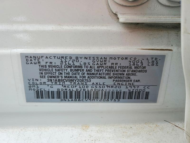 Aukcja sprzedaży 2021 Nissan Sentra, vin: 3N1AB8CV9MY208753, numer aukcji: 57501186