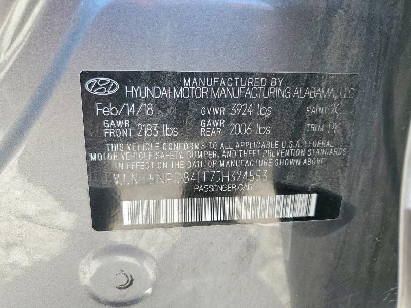 Продажа на аукционе авто 2018 Hyundai Elantra, vin: 5NPD84LF7JH324553, номер лота: 57383536