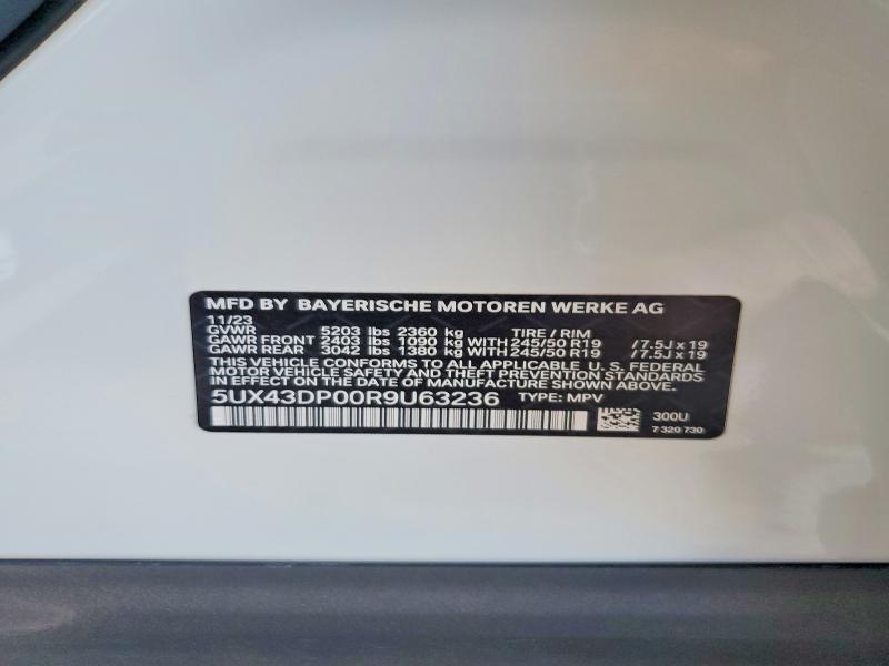 Продаж на аукціоні авто 2024 Bmw X3, vin: 5UX43DP00R9U63236, номер лоту: 56097126