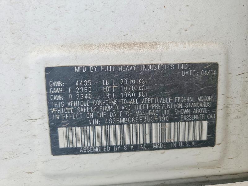 Aukcja sprzedaży 2014 Subaru Legacy, vin: 4S3BMBC65E3035390, numer aukcji: 55891736
