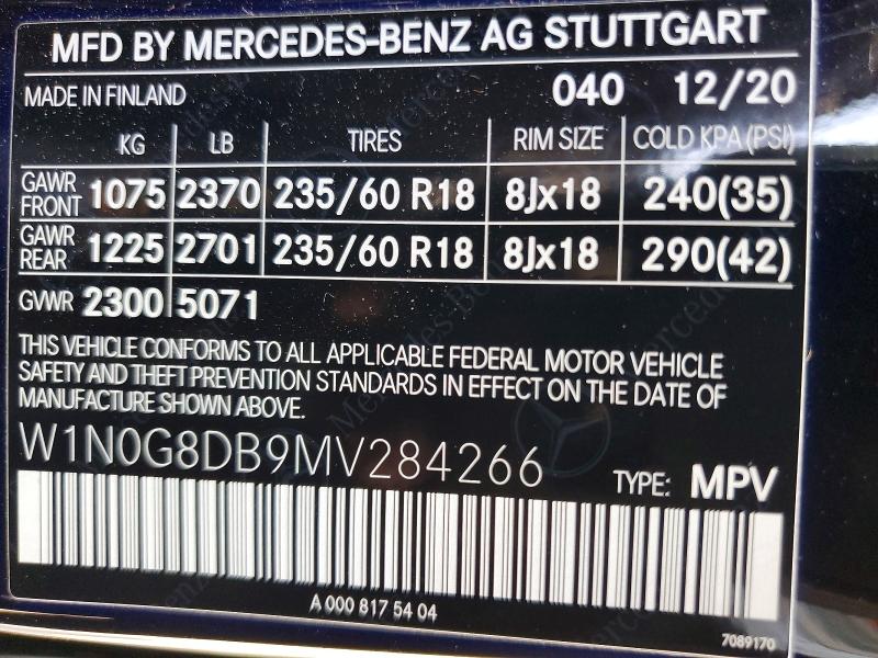Aukcja sprzedaży 2021 Mercedes-benz Glc, vin: W1N0G8DB9MV284266, numer aukcji: 58831346