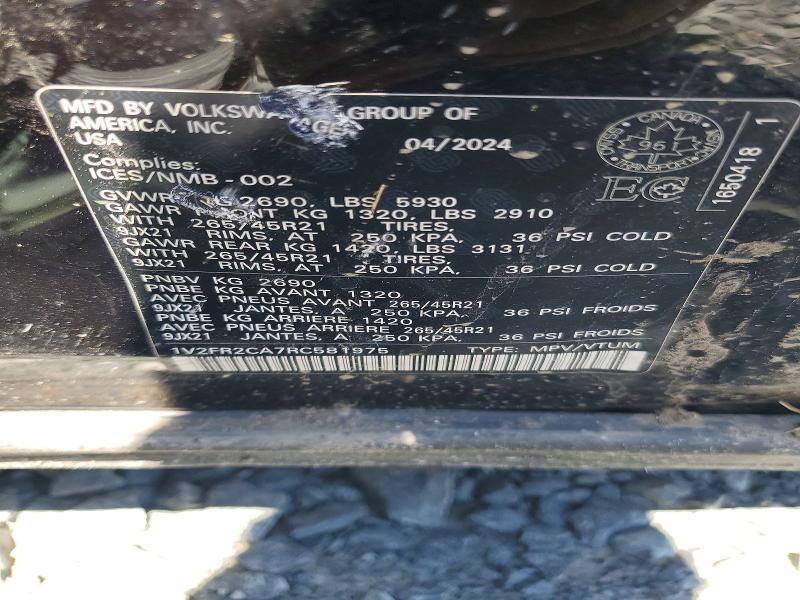 Aukcja sprzedaży 2024 Volkswagen Atlas, vin: 1V2FR2CA7RC581975, numer aukcji: 56649066