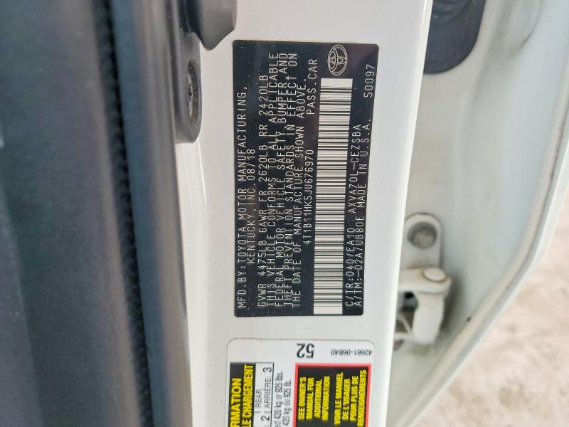 Продаж на аукціоні авто 2018 Toyota Camry, vin: 4T1B11HK5JU676970, номер лоту: 56481996
