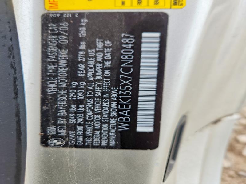 Продажа на аукционе авто 2007 Bmw 650, vin: WBAEK135X7CN80487, номер лота: 56111906