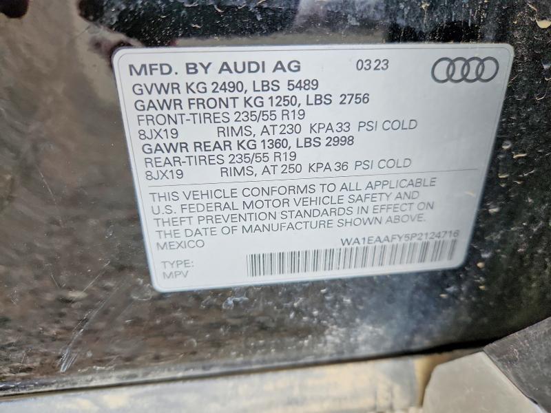 Aukcja sprzedaży 2023 Audi Q5, vin: WA1EAAFY5P2124716, numer aukcji: 54483046