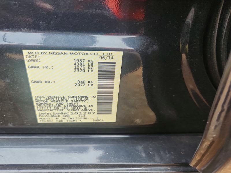 2015 Nissan Altima მანქანა იყიდება აუქციონზე, vin: 1N4BL3AP9FC101287, აუქციონის ნომერი: 57391316
