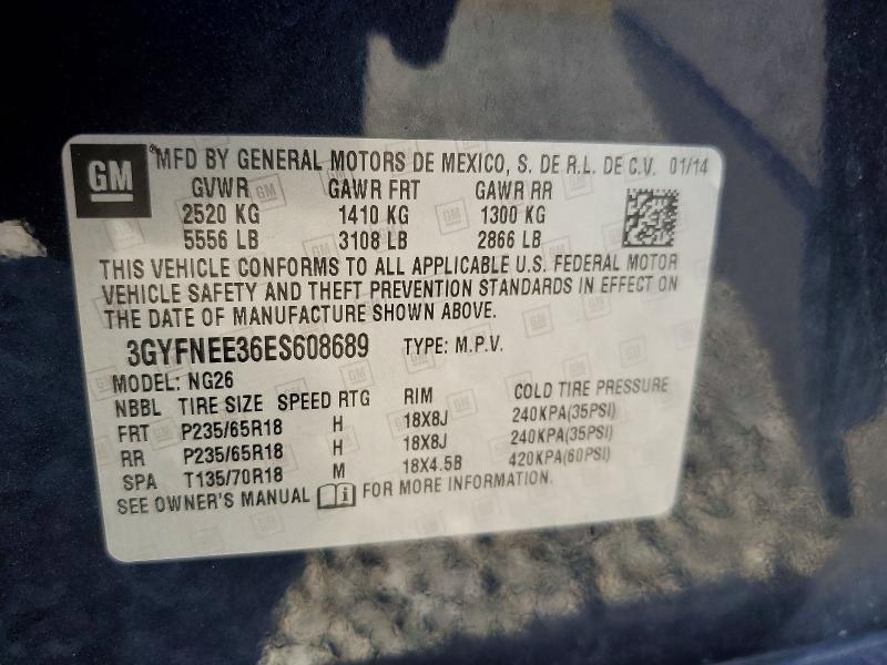2014 Cadillac Srx მანქანა იყიდება აუქციონზე, vin: 3GYFNEE36ES608689, აუქციონის ნომერი: 55966826