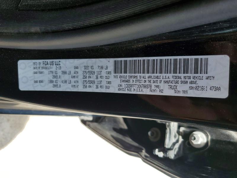 Продажа на аукционе авто 2019 Ram 1500, vin: 1C6SRFFT1KN780378, номер лота: 55631346